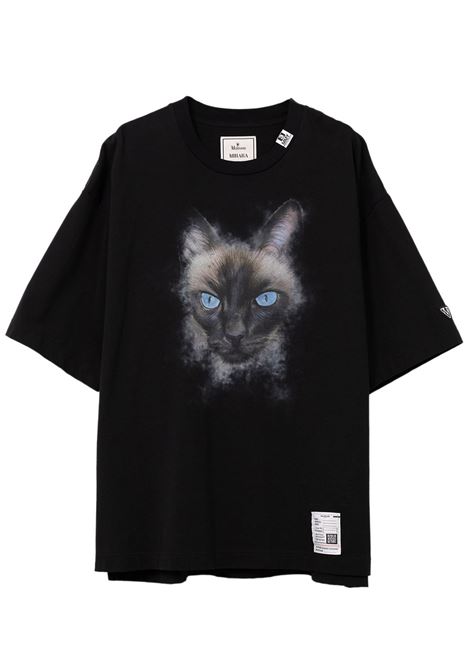 t-shirt cat printed uomo nera MAISON MIHARA YASUHIRO | J15TS762BLACK